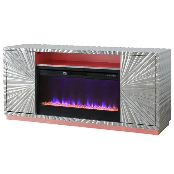 Molly Fireplace Console - Silver