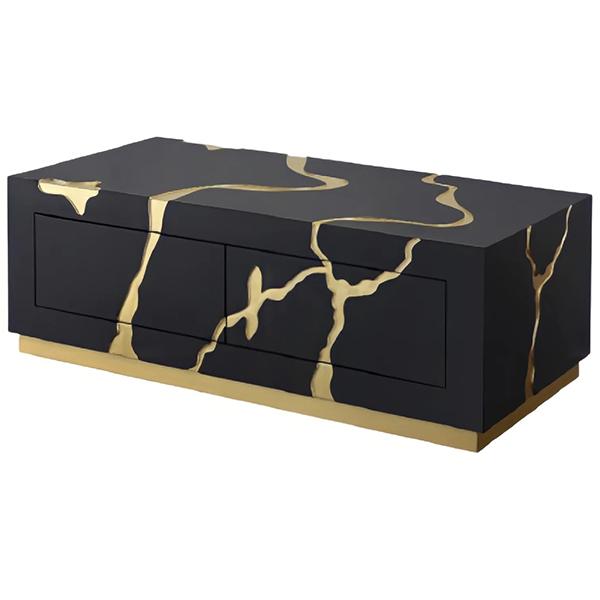 Abigail Coffee Table with Drawers - Black