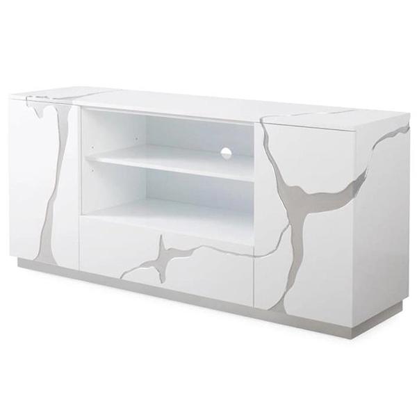 Abigail TV Stand with Drawer - Silver