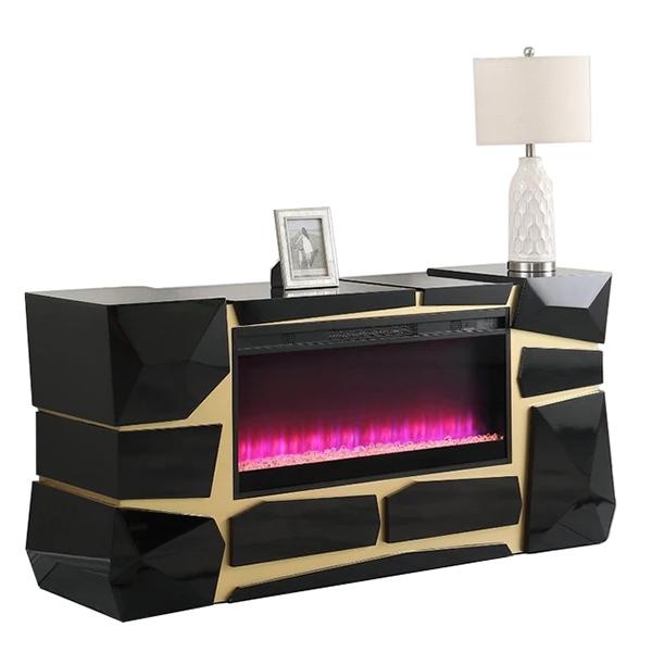 Andres Console Fireplace - Black