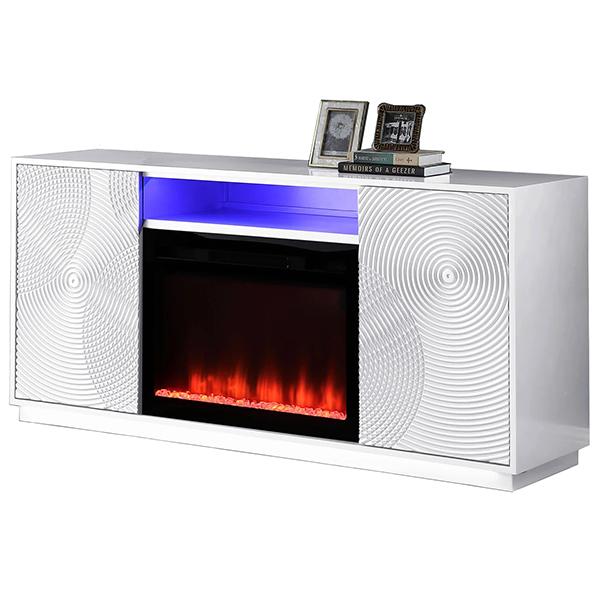 Rodriguez Console Fireplace - White