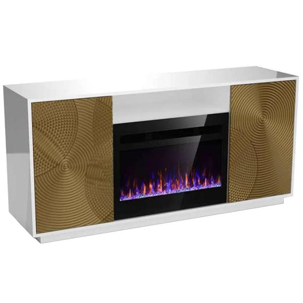 Rodriguez Console Fireplace - Gold