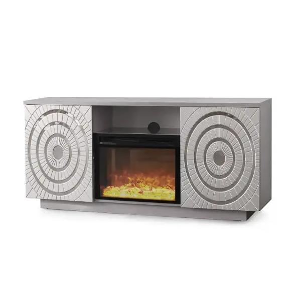 Angelo Silver Fireplace - Chrome