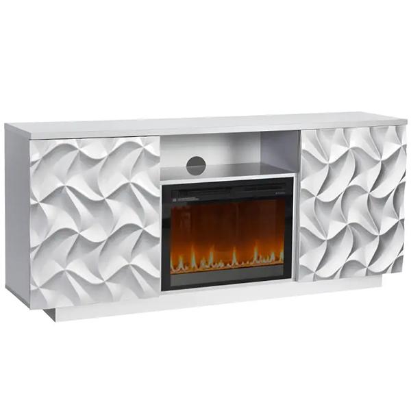 Gonzalez Console Fireplace - White