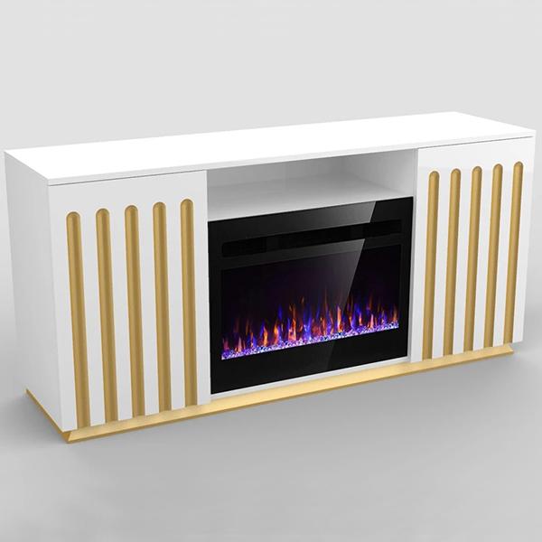 Gaspar Console Fireplace - White