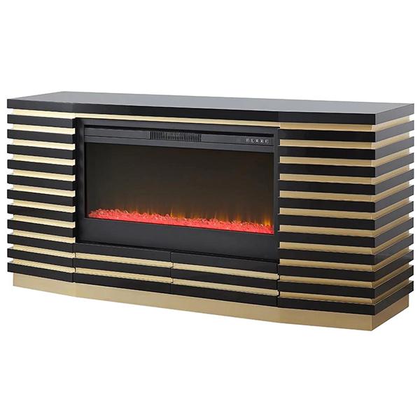 Lopez Black Console Fireplace