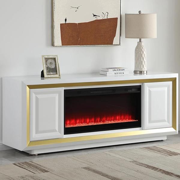 Mateo Console Fireplace - White