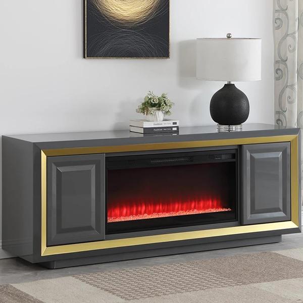 Mateo Console Fireplace - Gray