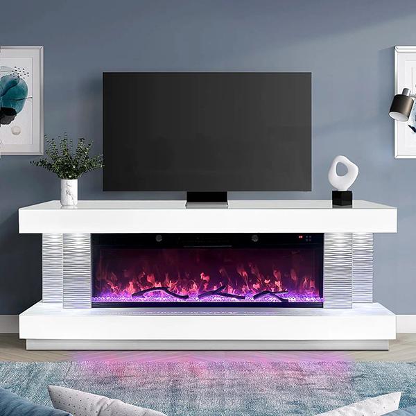 Giuseppe TV Fireplace - White