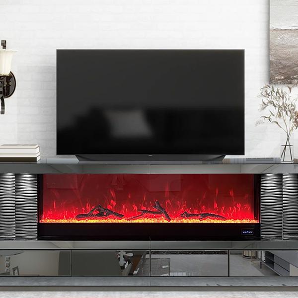 Filippo TV Stand Fireplace - Gray