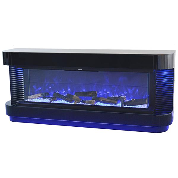 Felipe TV Stand with Fireplace - Black