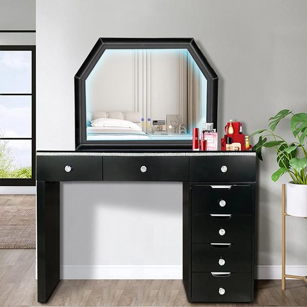 Capella Black 7 Drawers Make Up Vanity