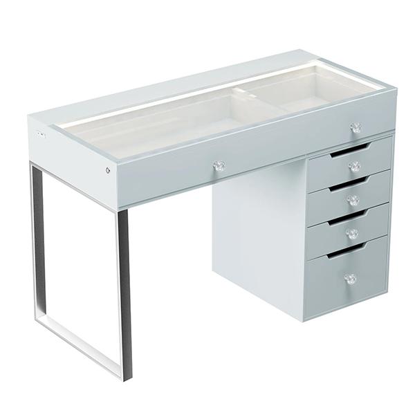 Dasara White 6 Drawer Makeup Vanity