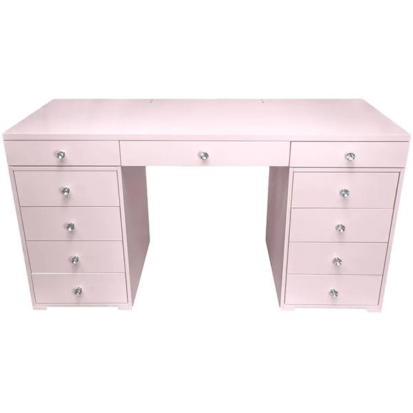 Munoz Pink 11 Drawer Makeup Vanity