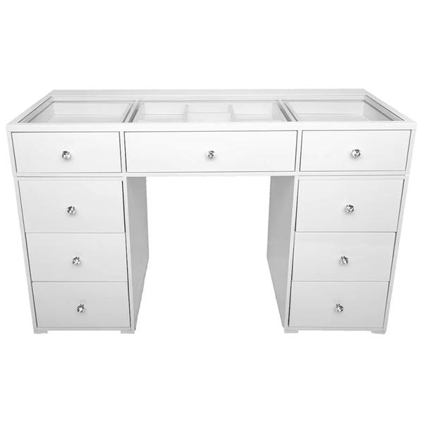 Munoz White 9 Drawer Makeup Vanity