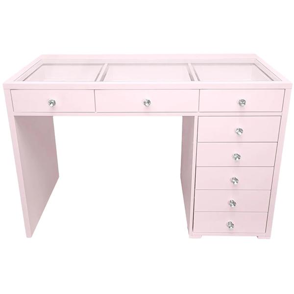 Munoz Pink 8 Drawer Makeup Vanity