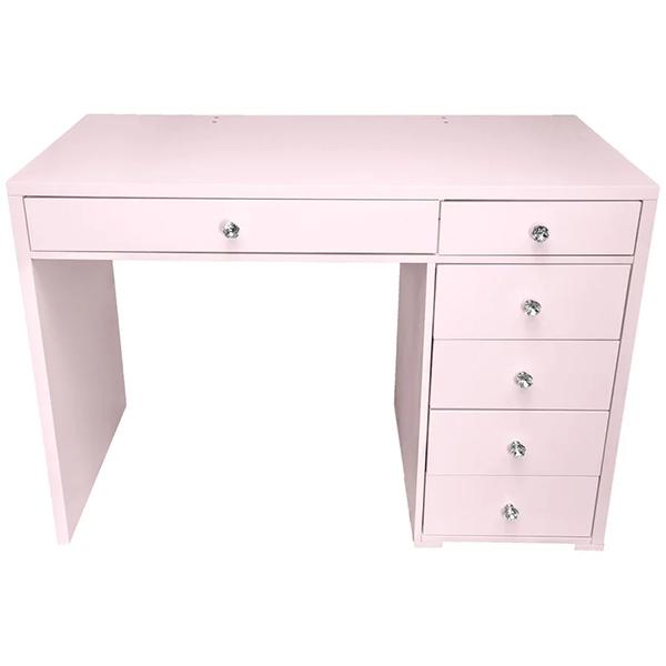 Munoz Pink 6 Drawer Makeup Vanity