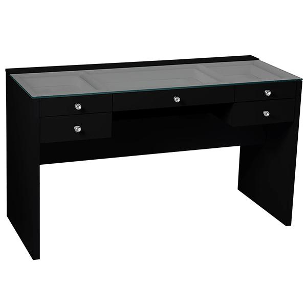 Munoz Large Black 5 Drawer Makeup Vanity