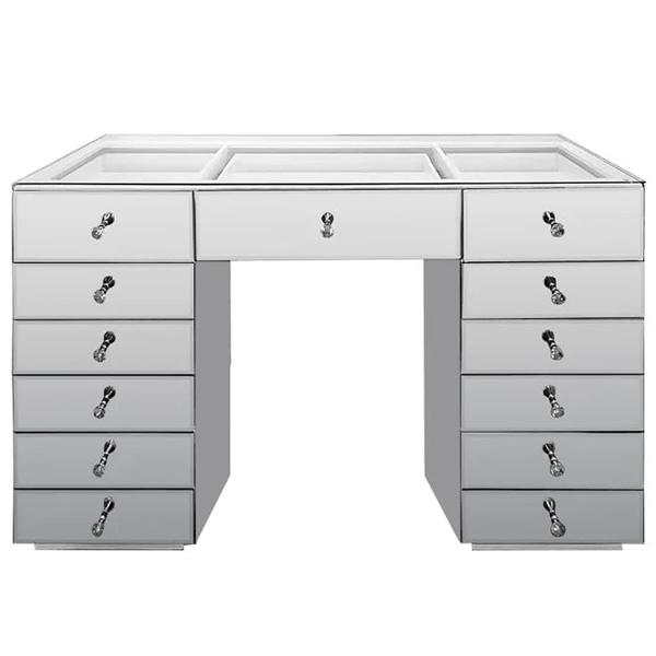 Ramirez Silver 13 Drawer Makeup Vanity