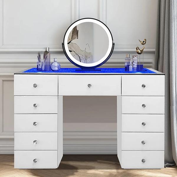 Ramirez White 11 Drawer Makeup Vanity