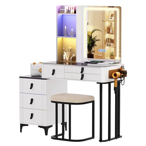 Olympia White Makeup Vanity Station