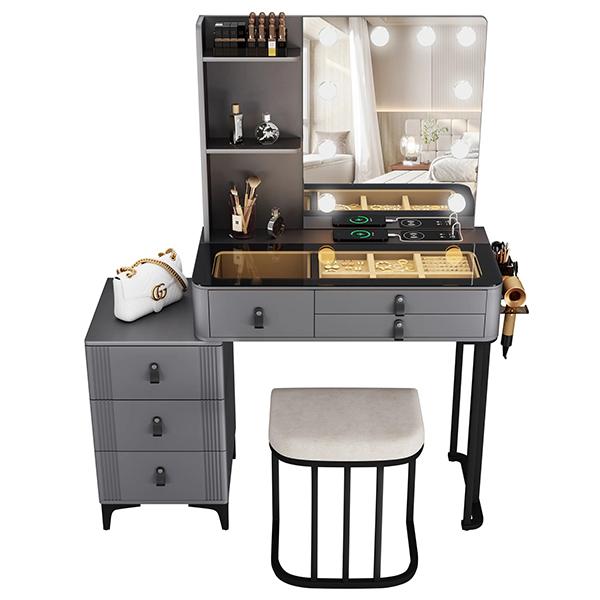 Olympia Gray Makeup Vanity Station