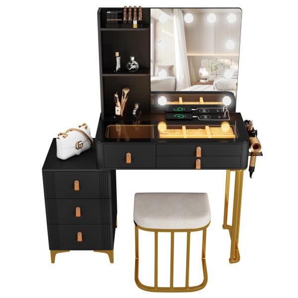 Olympia Black Makeup Vanity Station