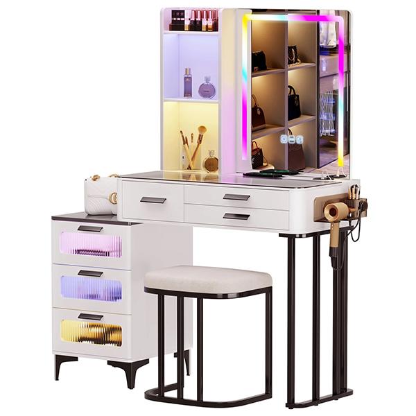 Olympia Pro White Makeup Vanity Station