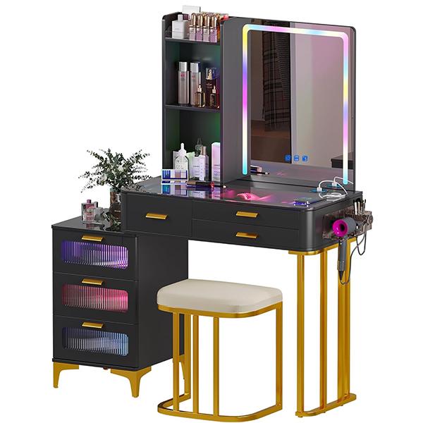 Olympia Pro Black Makeup Vanity Station