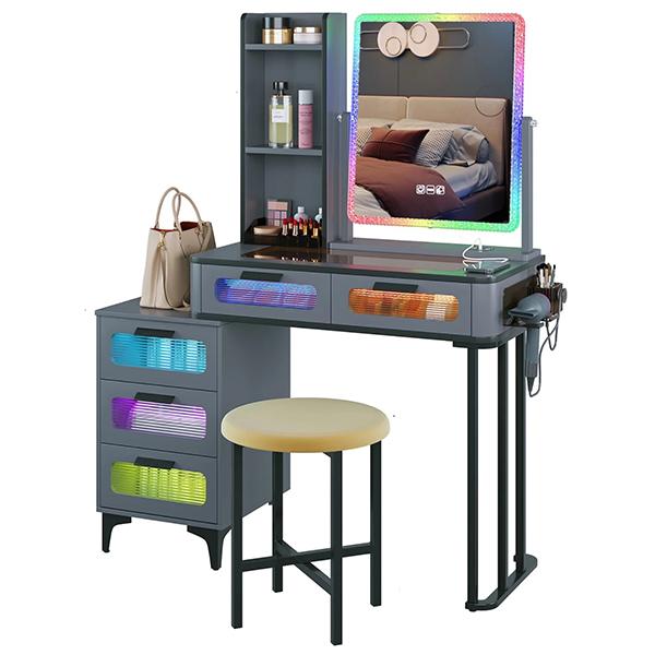 Columbia Gray Makeup Vanity Station