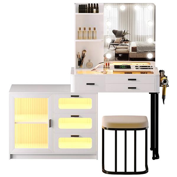 Genova White Makeup Vanity Station