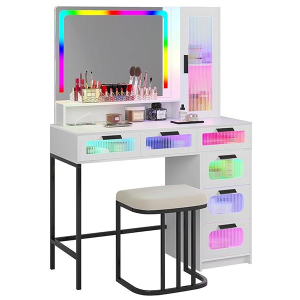 Nicosia White Makeup Vanity Station