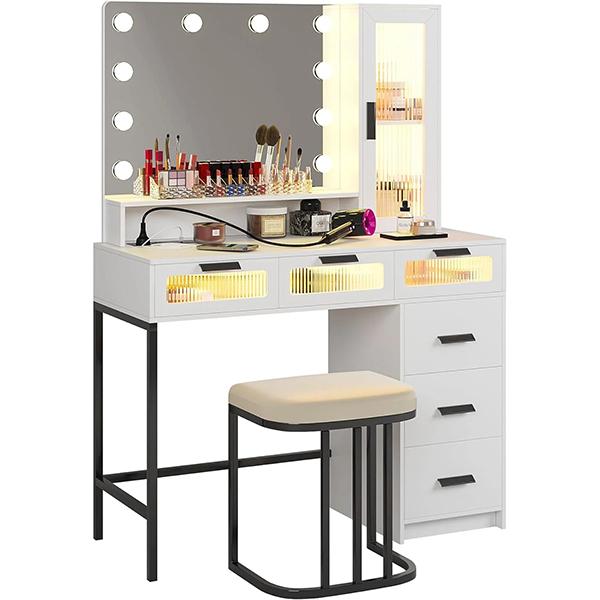 Phoenix White Makeup Vanity Station