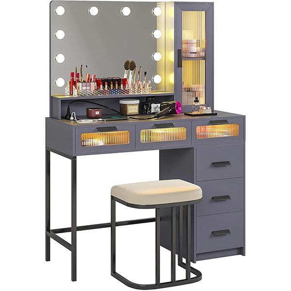 Phoenix Gray Makeup Vanity Station