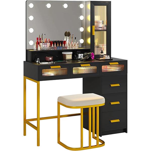 Phoenix Black Makeup Vanity Station