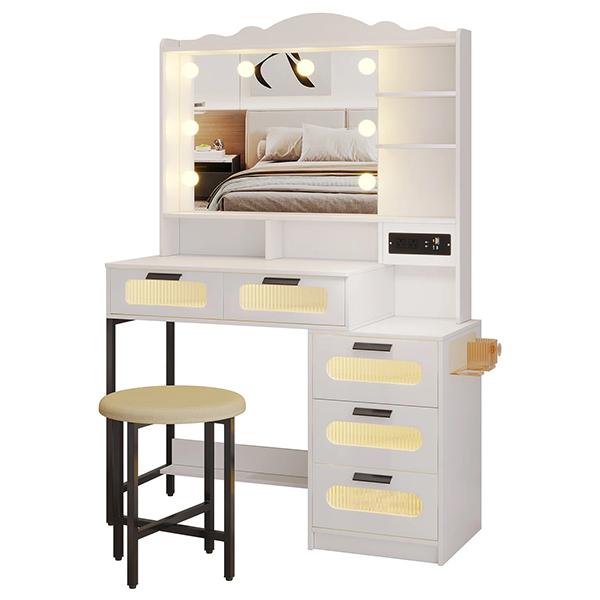 Palermo White Makeup Vanity Station