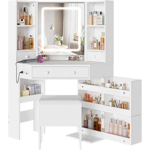 Santiago White Makeup Vanity Station