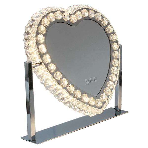 Erik Heart Shape LED Crystal Vanity Mirror