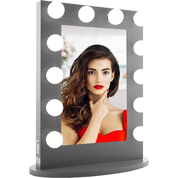 Ferris Gray Vertical LED Makeup Mirror