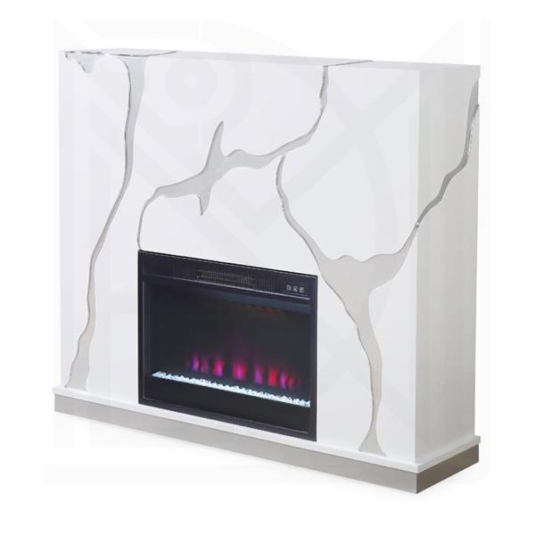 Abigail Fireplace - Silver